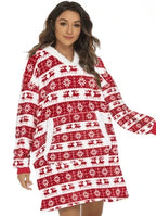 Hoodie Blanket | Fleece-Wool Blend & Large Hood | One Size Fits Most