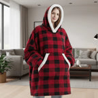 Hoodie Blanket | Fleece-Wool Blend & Large Hood | One Size Fits Most
