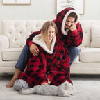 Hoodie Blanket | Fleece-Wool Blend & Large Hood | One Size Fits Most