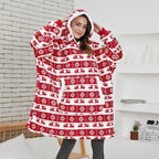 Hoodie Blanket | Fleece-Wool Blend & Large Hood | One Size Fits Most