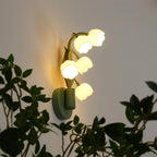Indoor Wall Lamp | Orchid Botanical Design & Metal Construction | Hardwired
