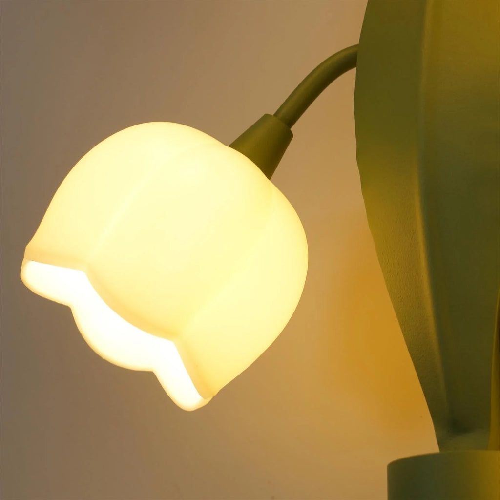 Indoor Wall Lamp | Orchid Botanical Design & Metal Construction | Hardwired