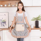 Kitchen Apron | Floral Cotton Waterproof & Oil-Resistant | Adjustable Strap