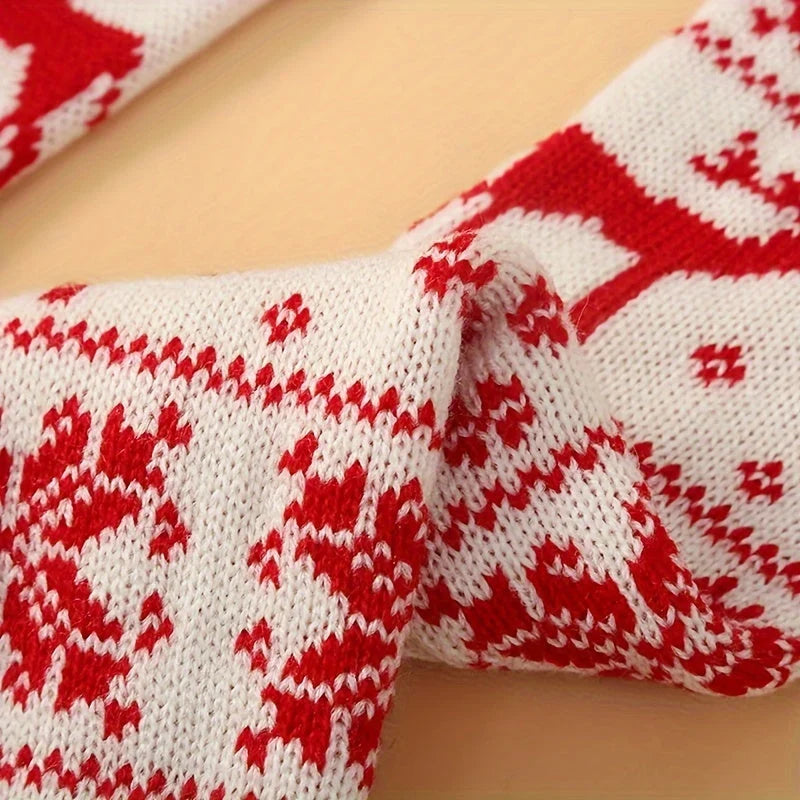 Knee-High Socks | 100% Cotton Festive Knit & Lace Trim