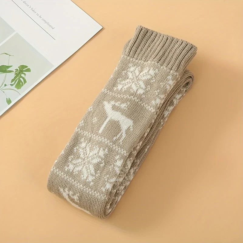 Knee-High Socks | 100% Cotton Festive Knit & Lace Trim