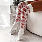 Knee-High Socks | 100% Cotton Festive Knit & Lace Trim