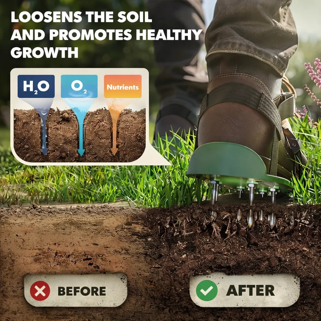 Lawn Aerator Shoes | Aerate While Walking & Metal Spikes