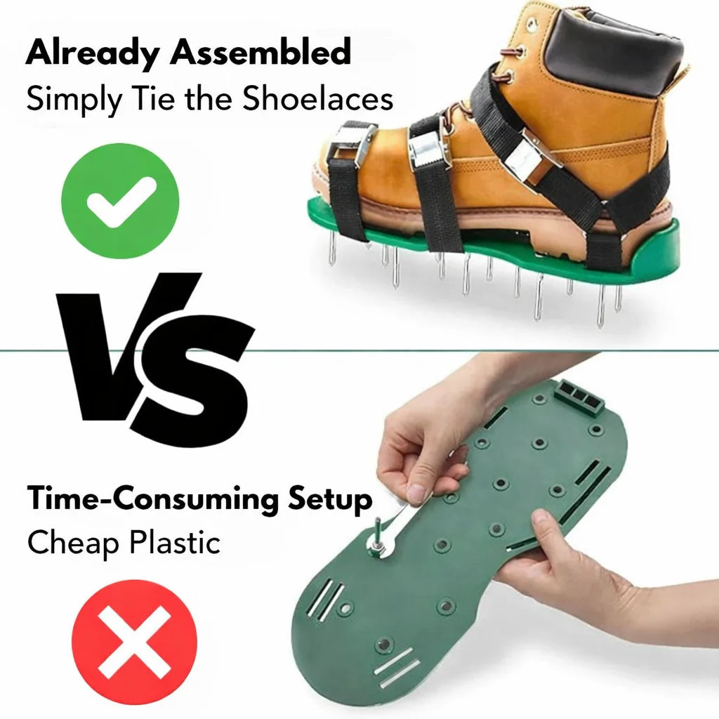 Lawn Aerator Shoes | Aerate While Walking & Metal Spikes