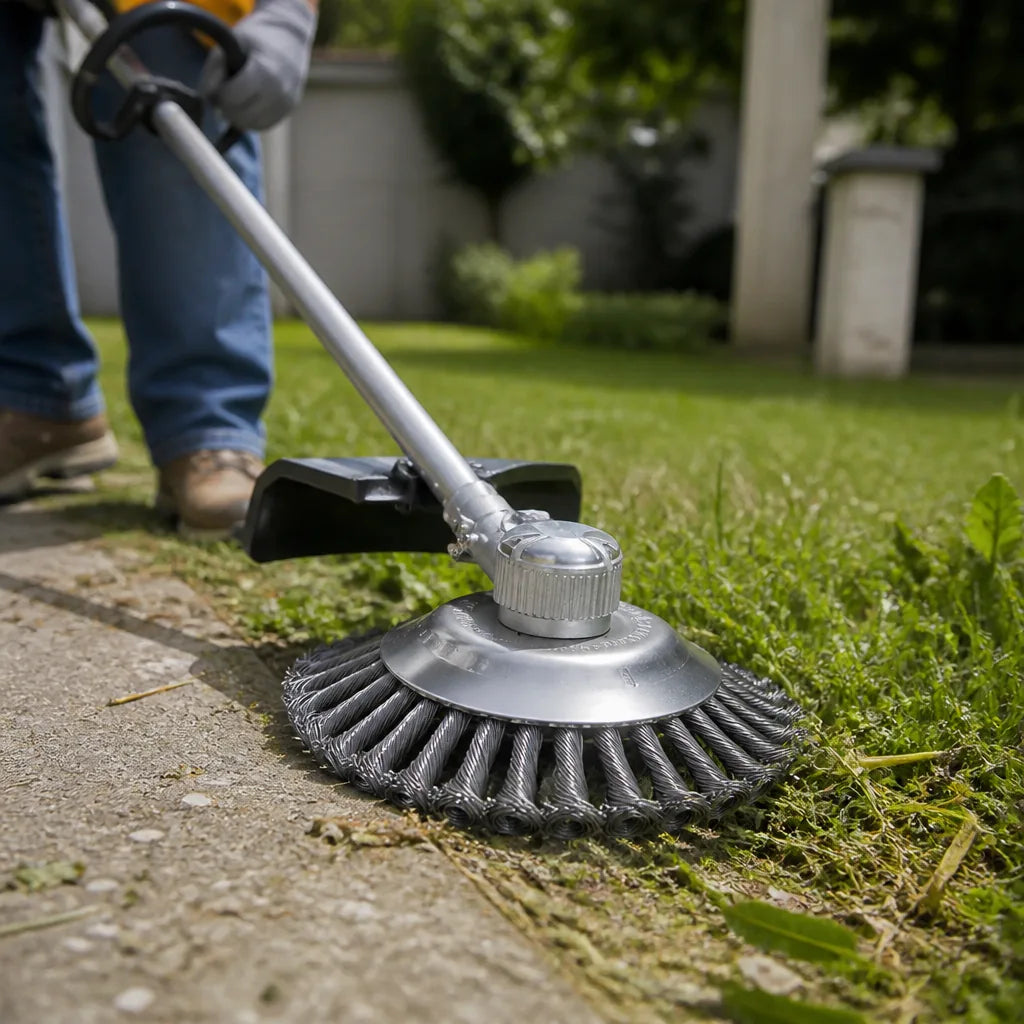 Lawn Trimmer Head with Braided Metal Wire