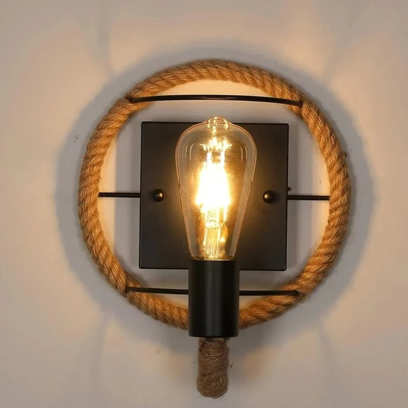 LED Wall Lamp | Rope-Inspired Metal | Black