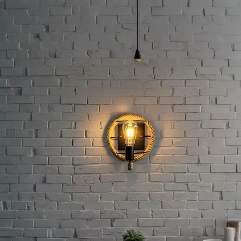 LED Wall Lamp | Rope-Inspired Metal | Black