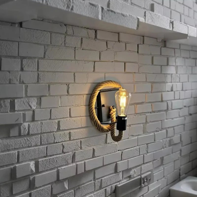 LED Wall Lamp | Rope-Inspired Metal | Black