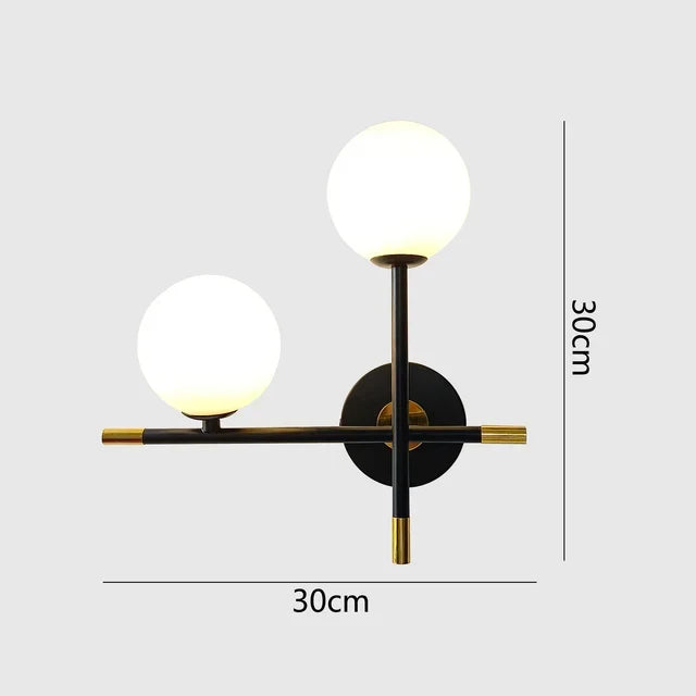 LED Wall Light | Round Glass Globe & Warm Light