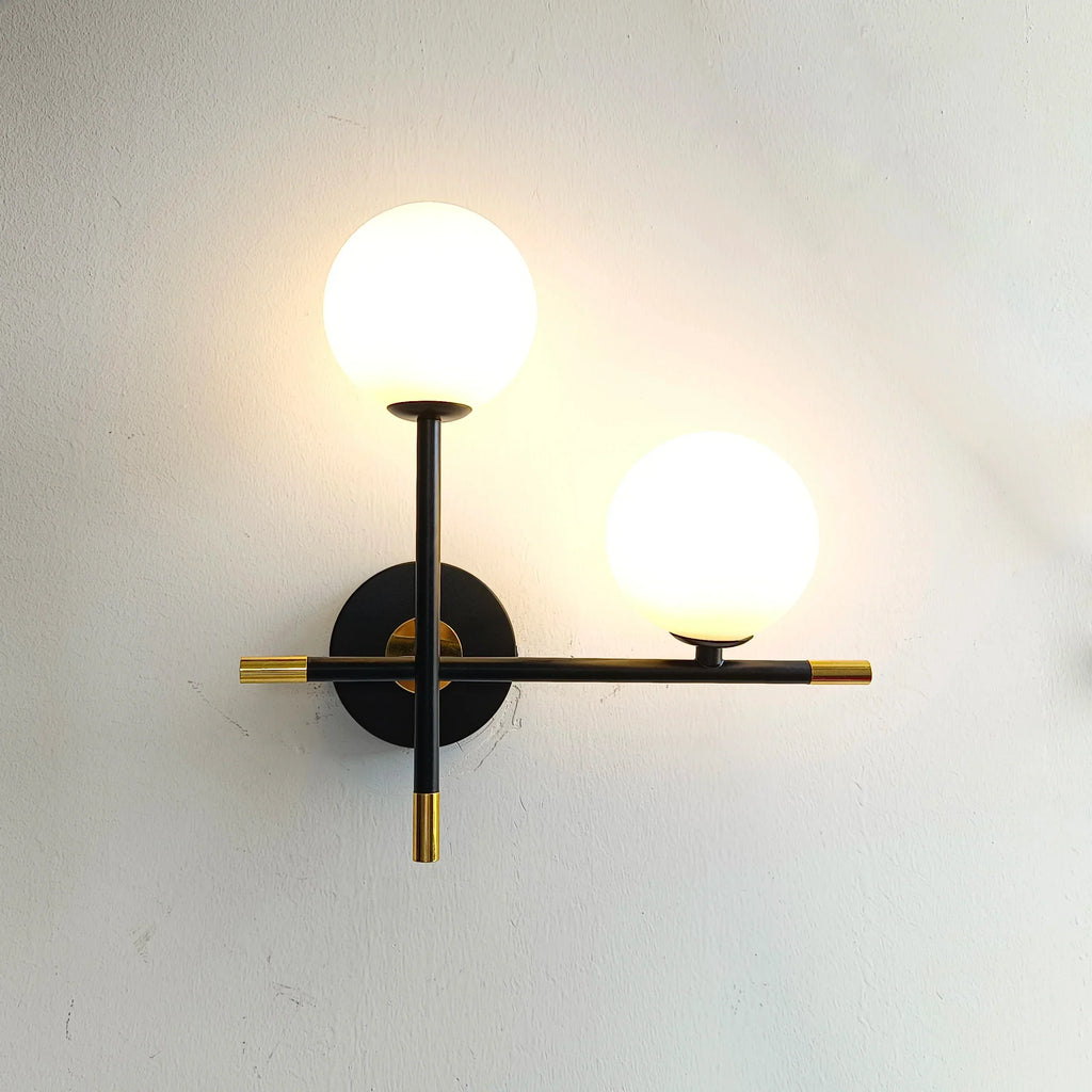 LED Wall Light | Round Glass Globe & Warm Light