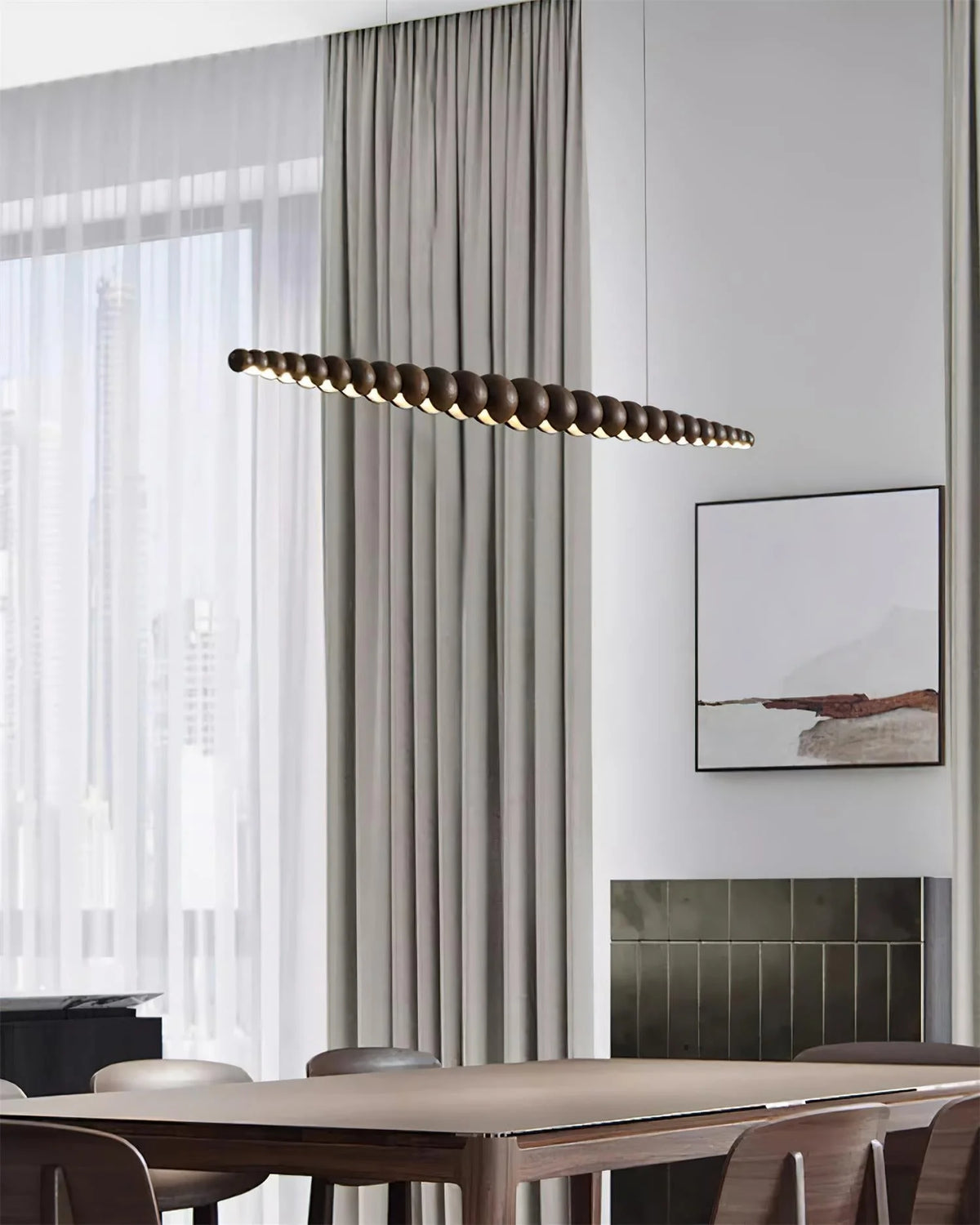 Linear Chandelier | Integrated LED & Adjustable Height | 3 Sizes