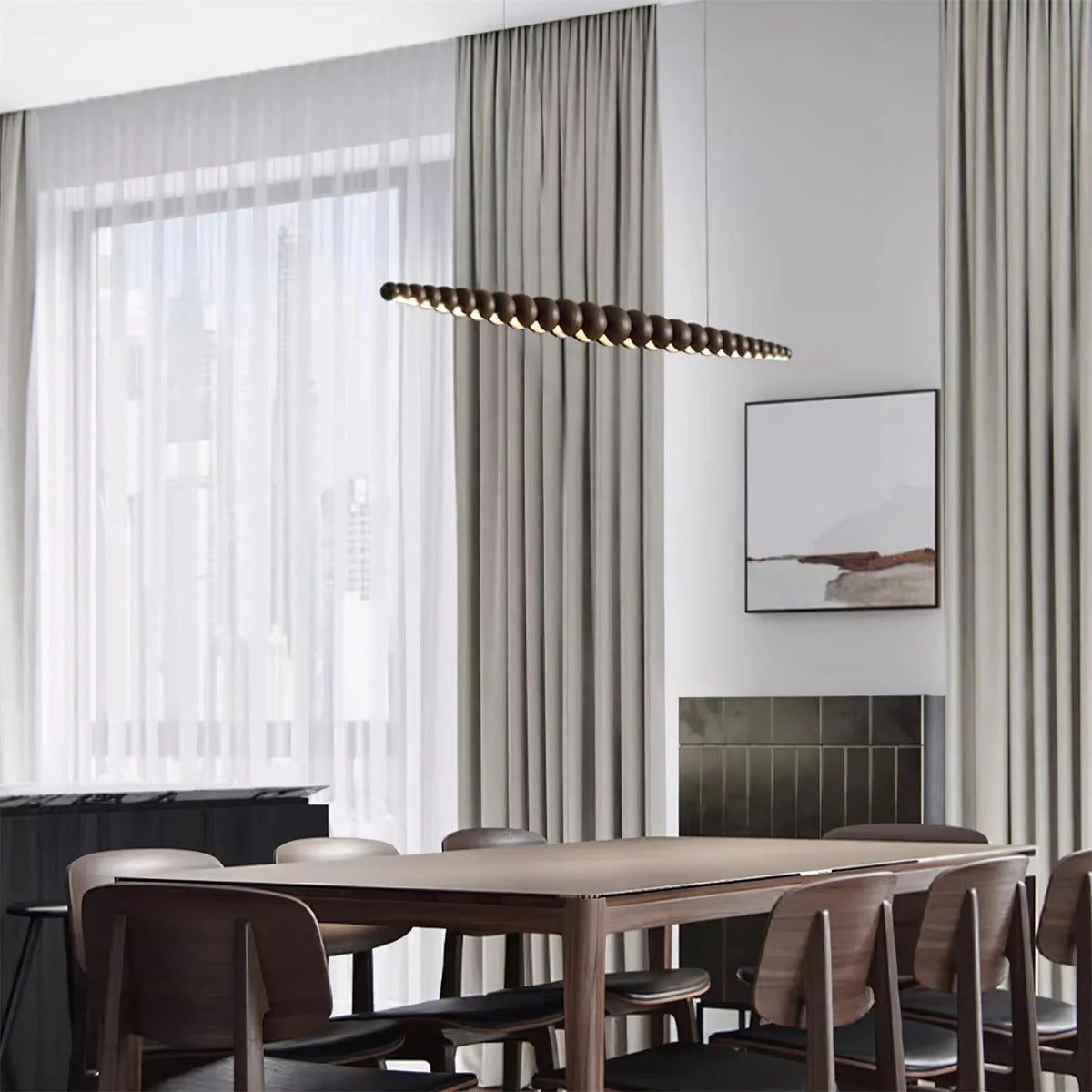 Linear Chandelier | Integrated LED & Adjustable Height | 3 Sizes