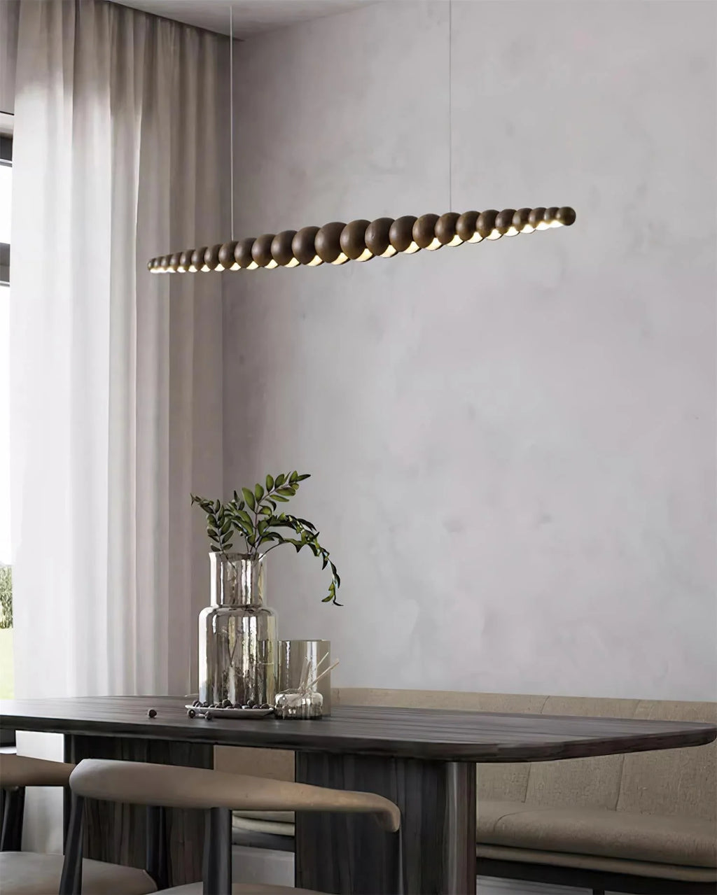 Linear Chandelier | Integrated LED & Adjustable Height | 3 Sizes