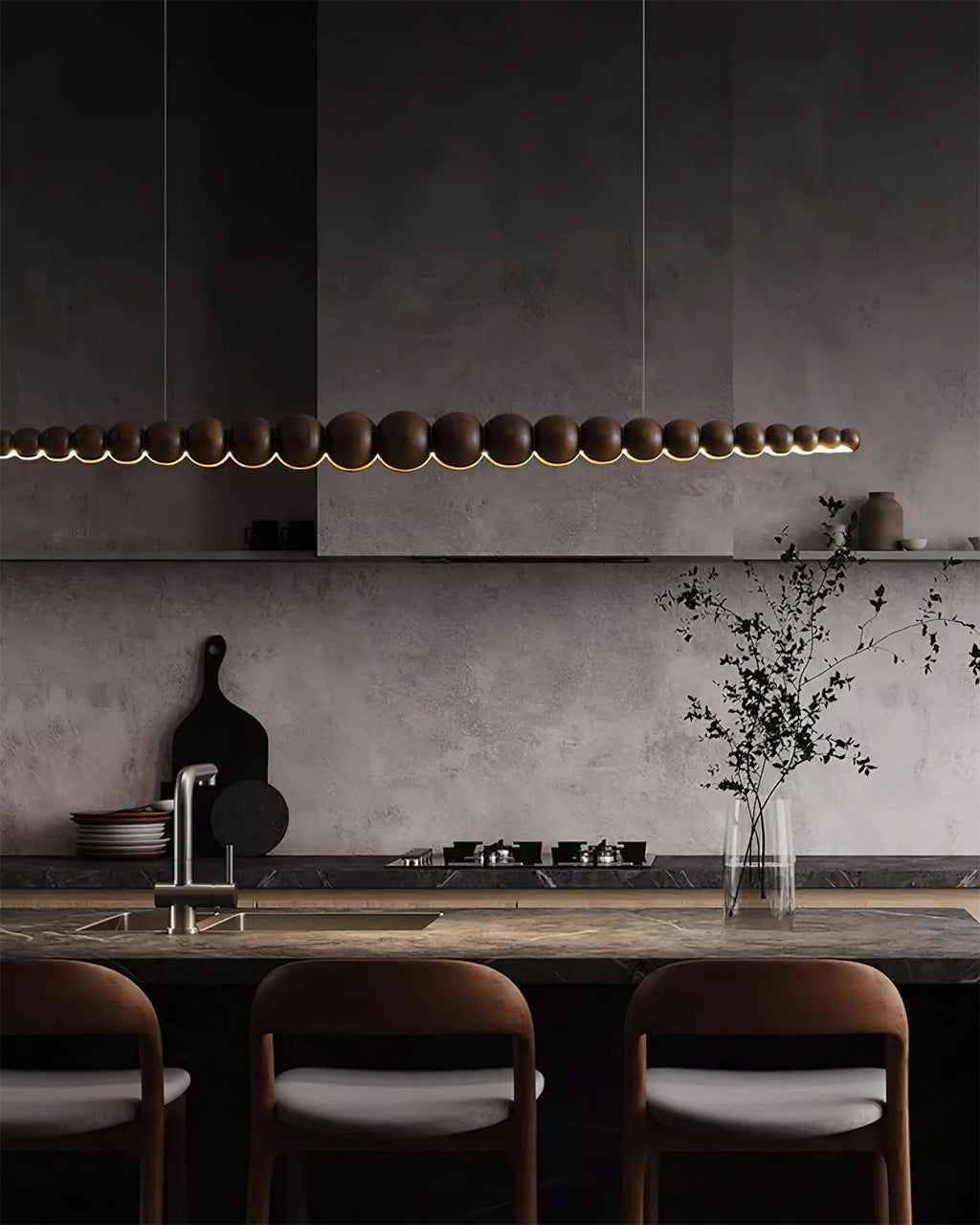 Linear Chandelier | Integrated LED & Adjustable Height | 3 Sizes