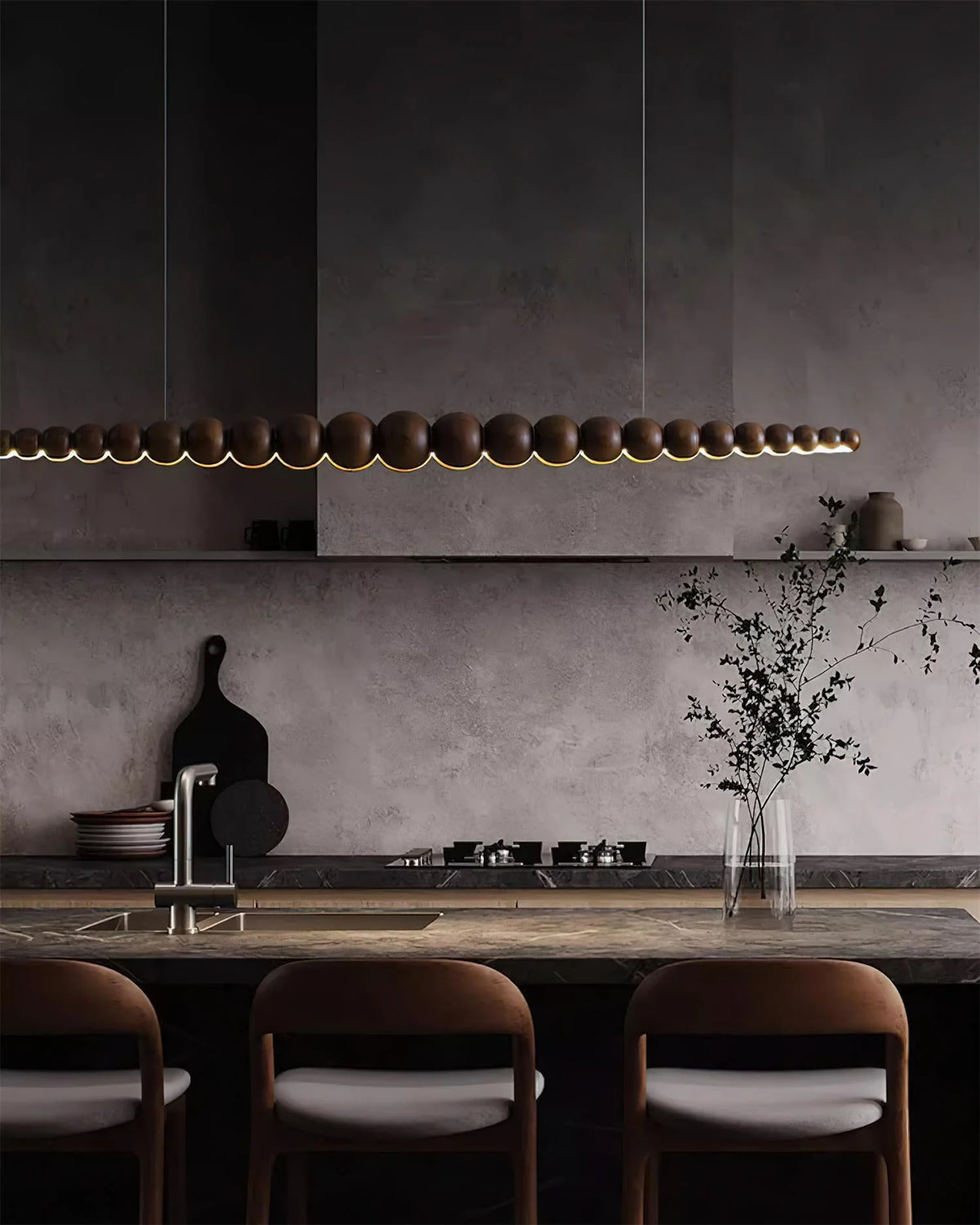 Linear Chandelier | Integrated LED & Adjustable Height | 3 Sizes
