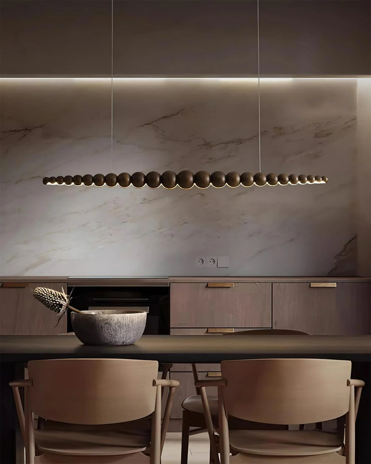 Linear Chandelier | Integrated LED & Adjustable Height | 3 Sizes