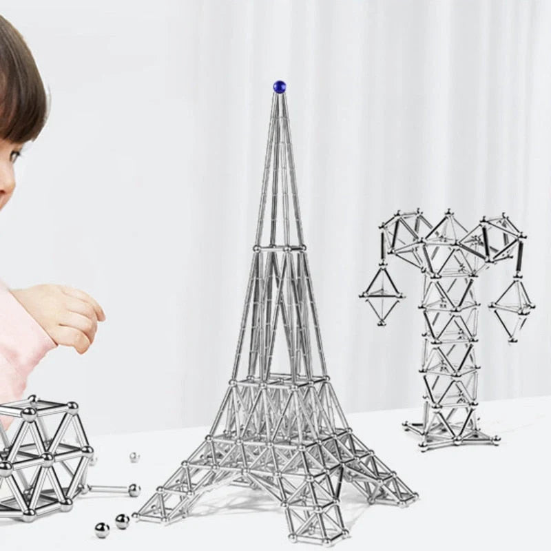 Magnetic Building Set | Colorful Rods & Spheres | STEM Toy