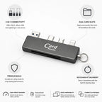 Memory Card Reader with USB, USB-C, Micro-USB and Lightning Connectors