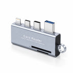 Memory Card Reader with USB, USB-C, Micro-USB and Lightning Connectors