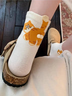 Mid-Calf Socks | Soft & Breathable Playful Cat Motif | Unisex EU 35–40
