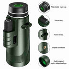 Monocular Telescope | Ultra-Zoom & Multi-Coated HD Glass | Travel Size