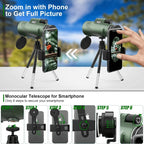Monocular Telescope | Ultra-Zoom & Multi-Coated HD Glass | Travel Size