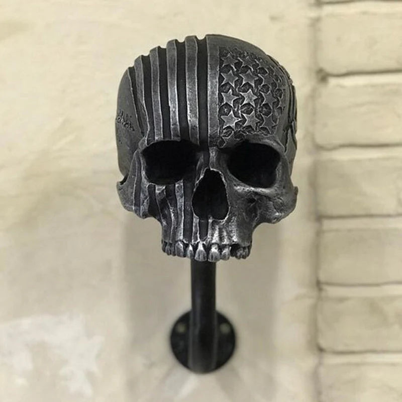 Motorcycle Helmet Holder | Skull Design & Resin | Universal Fit
