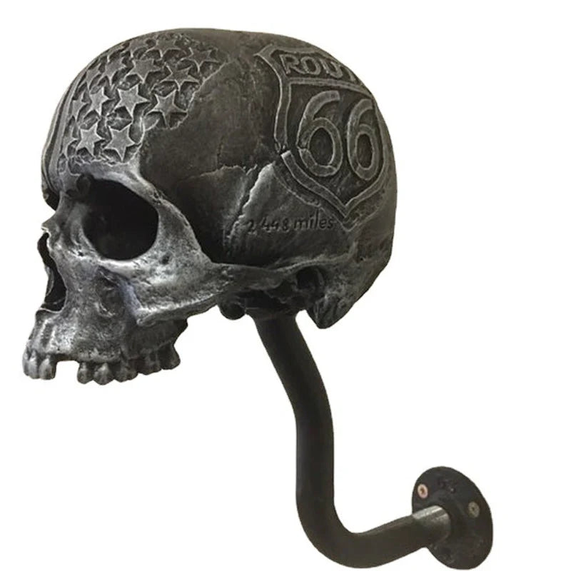 Motorcycle Helmet Holder | Skull Design & Resin | Universal Fit