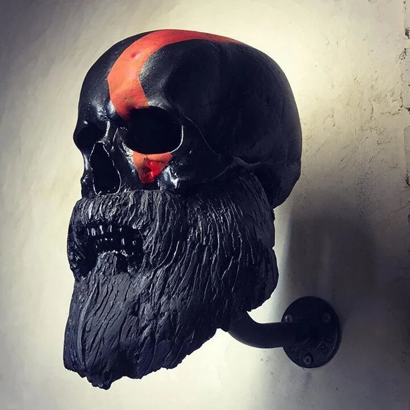 Motorcycle Helmet Holder | Skull Design & Resin | Universal Fit