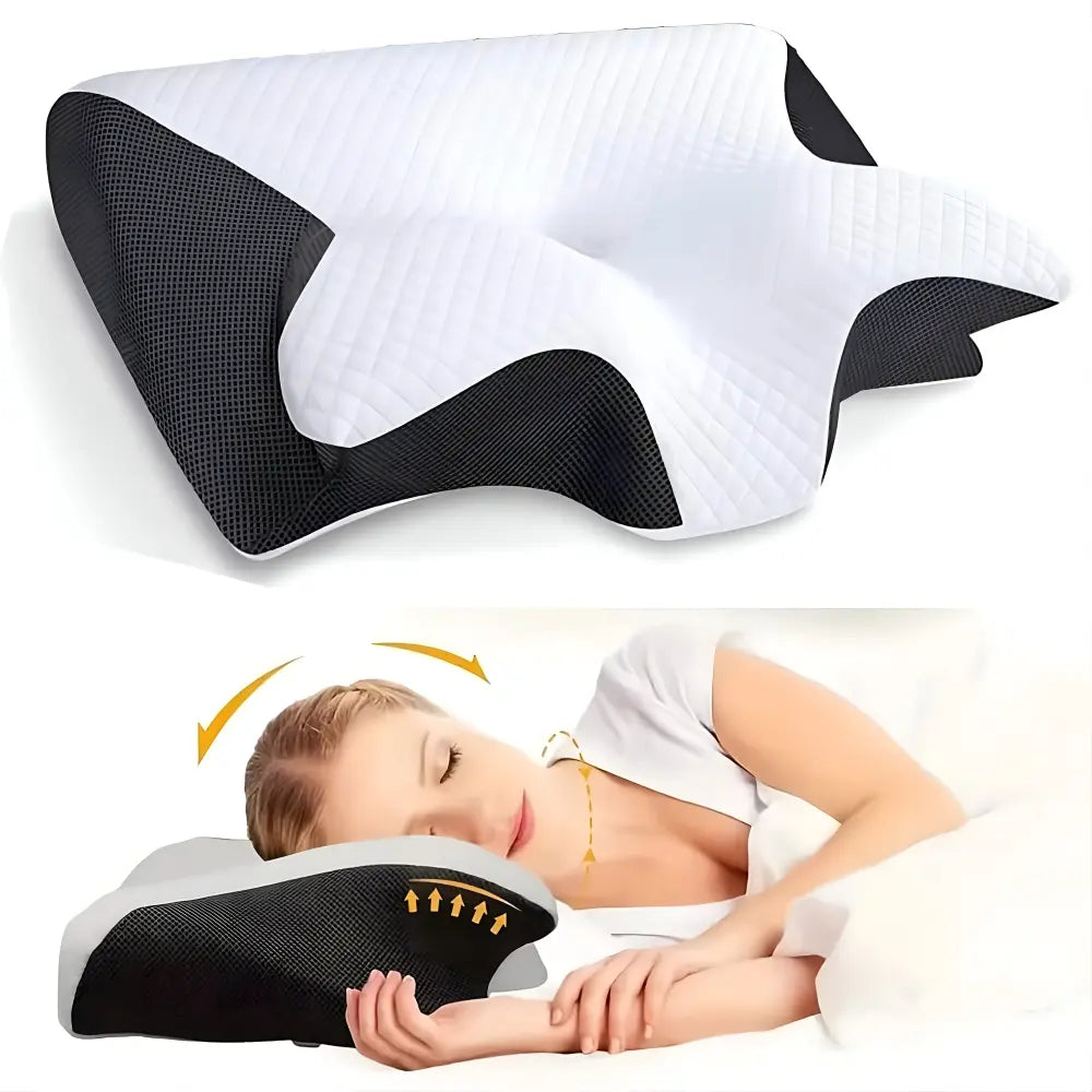 Neck Pillow | Orthopedic Butterfly Memory Foam & 3D Mesh | 60 x 35 x 12 cm