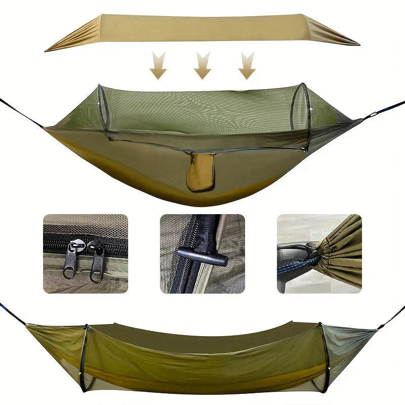 Outdoor Hammock | Integrated Mosquito Net & Sunshade | 260 x 140 cm