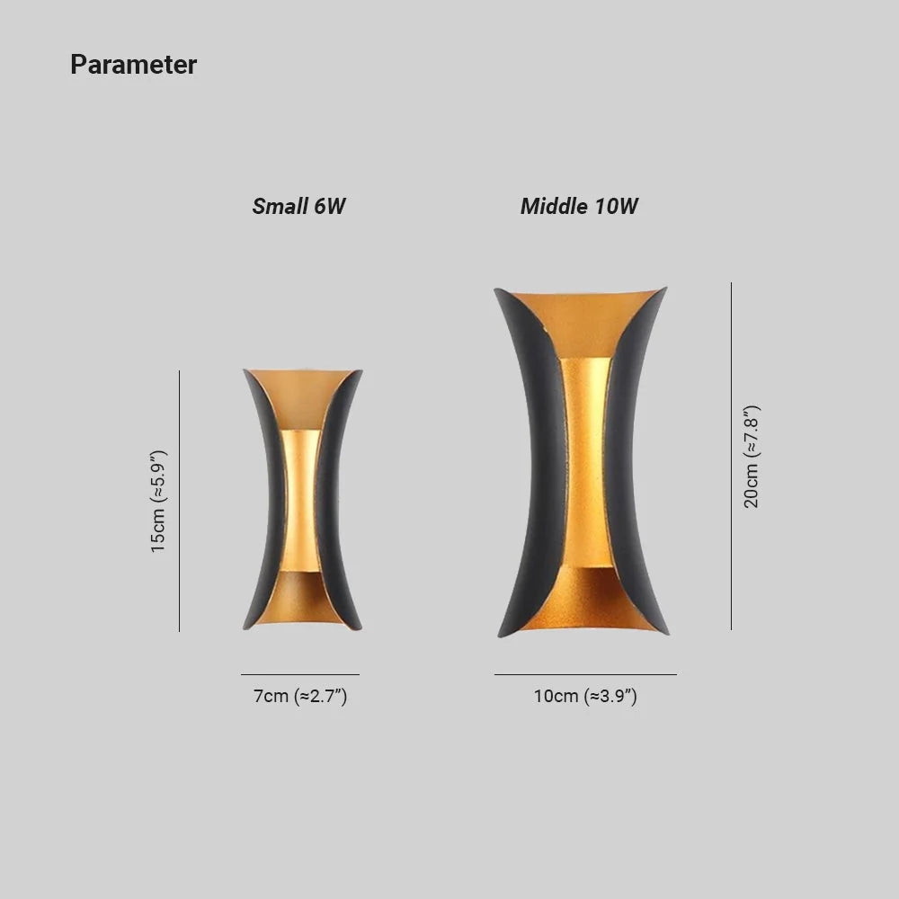 Outdoor Wall Lamp | Integrated LED & IP65 Weather Resistant | Black-Gold Finish
