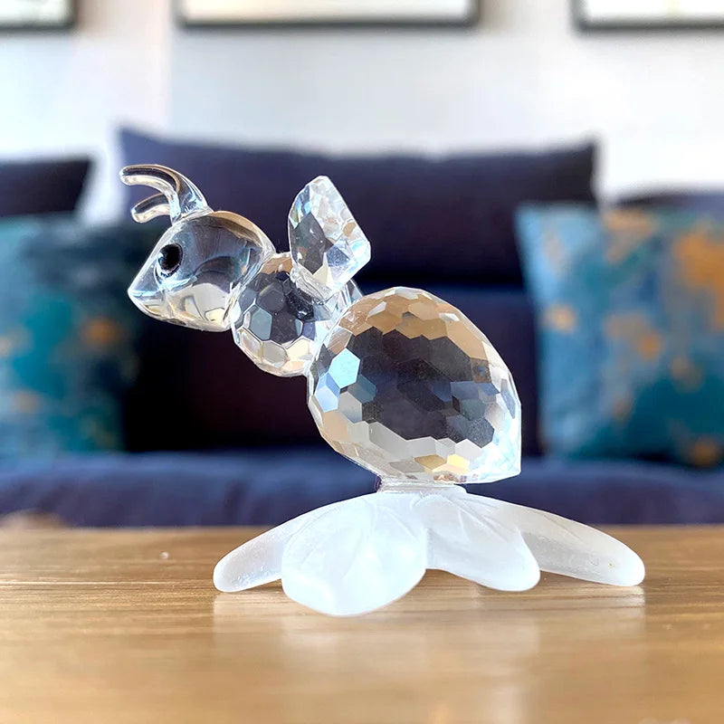 Paperweight | Crystal Frog Figurine & Desk Decor