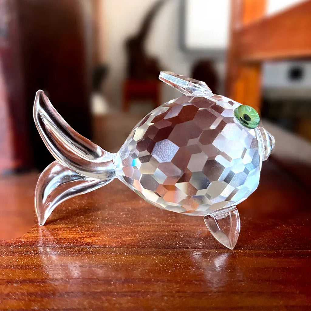 Paperweight | Crystal Frog Figurine & Desk Decor