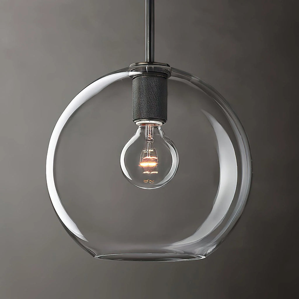 Pendant Lamp | Brass & Glass Hardwired & Dimmer-Compatible