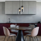 Pendant Lamp | Double Glass Shade, Amber & Smoke Glass | E27 Socket