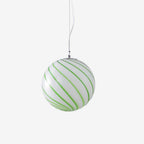 Pendant Lamp | Green Swirl Glass Globe | 30 cm