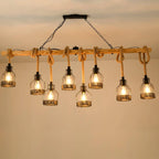 Pendant Light | Hemp Rope & Metal Frame | Adjustable Cord
