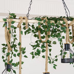 Pendant Light | Hemp Rope & Metal Frame | Adjustable Cord