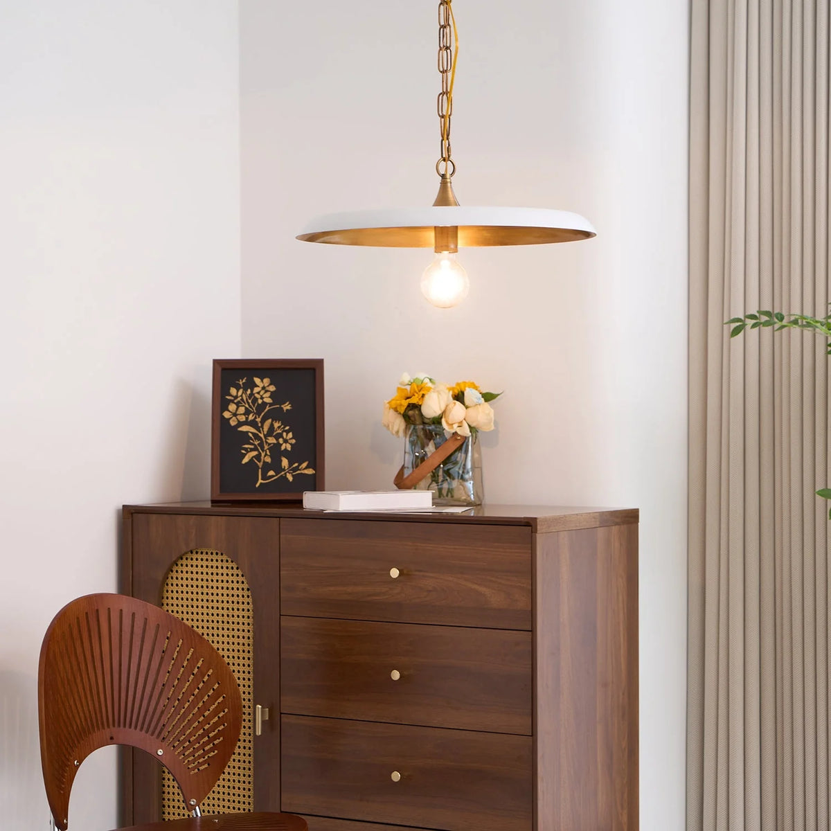 Pendant Light | Metal Shade & Adjustable Hanging Chain | Dia 30–50 cm
