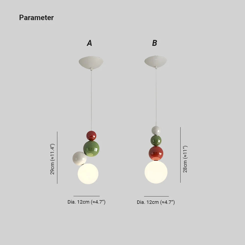 Pendant Light | Metal Vertical Multi-Orb & Dimmable | Adjustable Cord