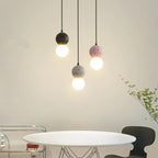 Pendant Light | Travertine & Acrylic Double Globe | LED Bulb Included