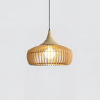 Pendant Light | Wood & Metal Dimmer-Compatible & Damp-Rated | Two Sizes
