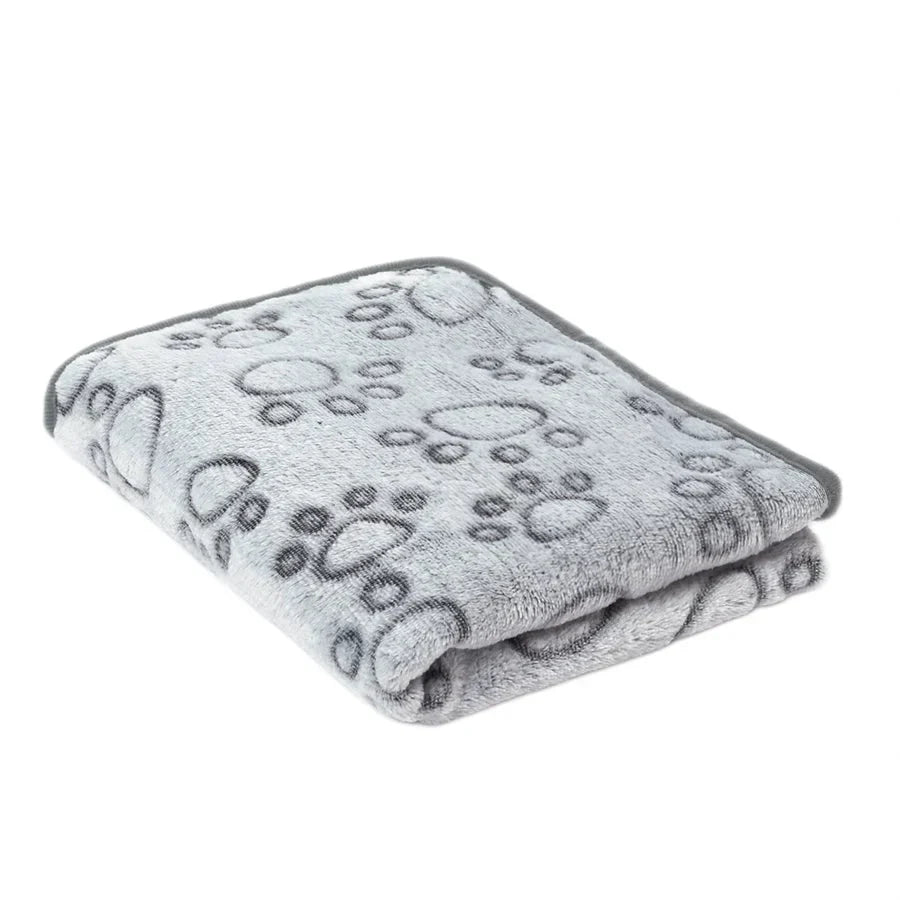 Pet Blanket | Soft Flannel & Paw Print | Machine Washable