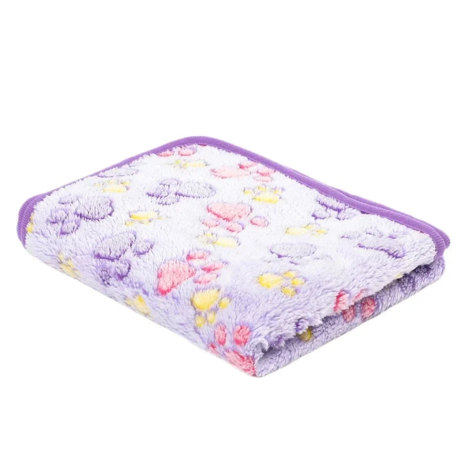 Pet Blanket | Soft Flannel & Paw Print | Machine Washable