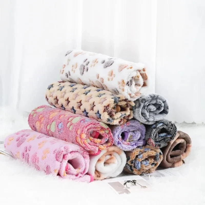 Pet Blanket | Soft Flannel & Paw Print | Machine Washable